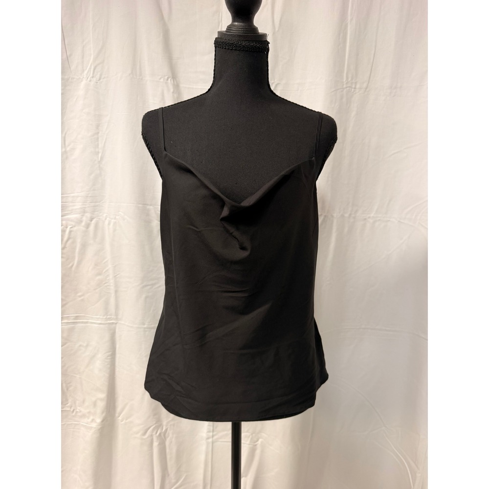 Topshop Black Cowl Neck Camisole Spaghetti Strap Tank Top US 6 UK 10